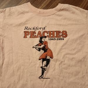 ROCKFORD PEACHES T-SHIRT - Girls Large - A League of Their Own Movie Tee Shirt